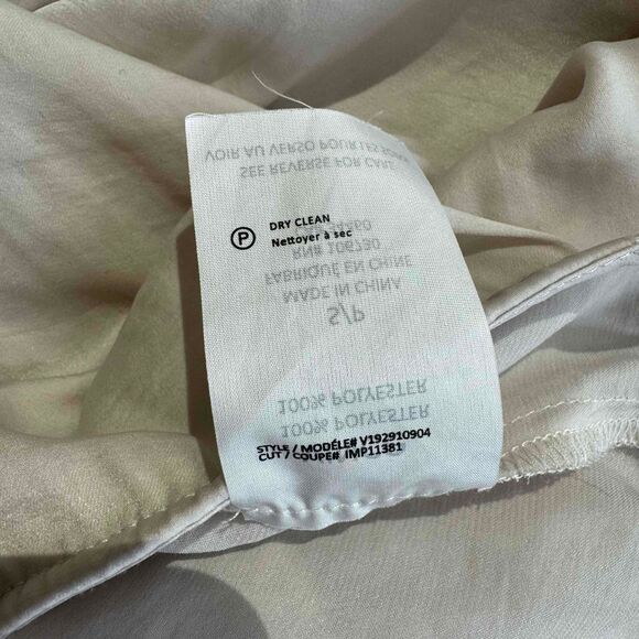 Vince Cream Short Sleeve Draped Blouse Small Preppy Transitional Basic Neutral - Picture 12 of 14